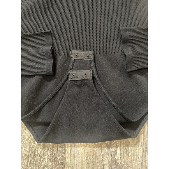 Fendi Black Mesh Mock Neck Logo Bodysuit Women’s Medium Tech Knit Italy FF - Picture 7 of 16